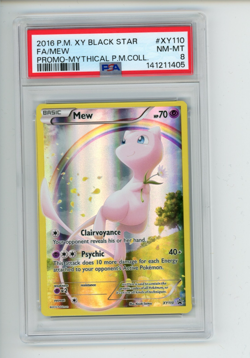 2016 Pokemon Mythical Collection Mew XY110 FA Black Star Promo PSA 8 NM-MT - Image 1