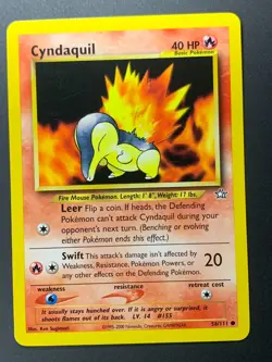 Cyndaquil 56/111 Neo Genesis Unlimited Common Pokemon TCG Non Holo [3] - Image 1