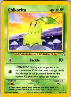 Chikorita (53) 053/111 Neo Genesis Pokemon TCG MP Unlimited - Image 1