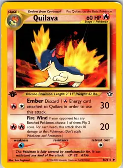 Quilava (46) 046/111 Neo Genesis Pokemon MP 1st Edition - Image 1