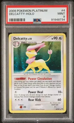 PSA 9 Mint 2009 Pokemon Delcatty Holo - 4/127 Platinum Base - Image 1