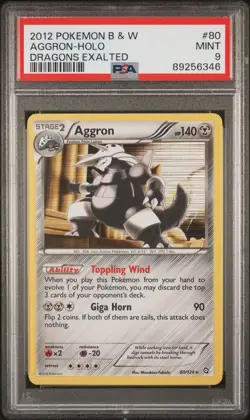 PSA 9 Mint 2012 Pokemon Black & White Dragons Exalted Aggron Holo 80/124 - Image 1