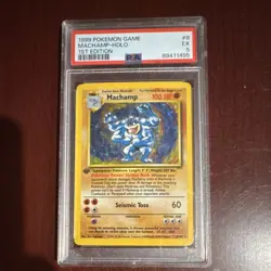 Pokemon Machamp Base Set 1st Edition Holo Rare #8/102 1999 PSA 5 English - Image 1