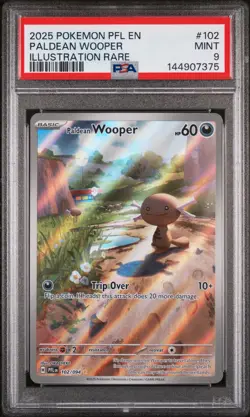 2025 POKEMON PFL EN-PHANTASMAL FLAMES ILLUSTRATION RARE PALDEAN WOOPER PSA 9 - Image 1