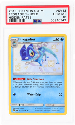 2019 Pokemon Sun and Moon Hidden Fates Frogadier Shiny Vault #SV12 PSA 10 - Image 1