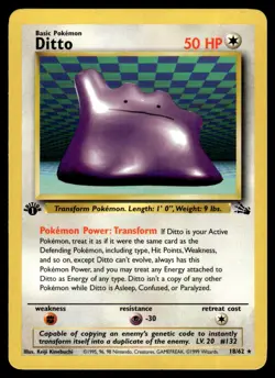 1999 Classic Fossil 1st Edition Ditto UNplayed #18 - Image 1