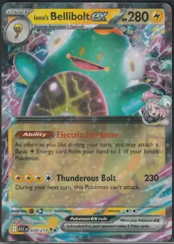 Iono's Bellibolt ex 070/217 Double Rare ME: Ascended Heroes Pokemon Near Mint - Image 1