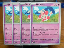 Pokemon TCG Journey Together Mr. Mime 058/159 x4 Playset - Image 1