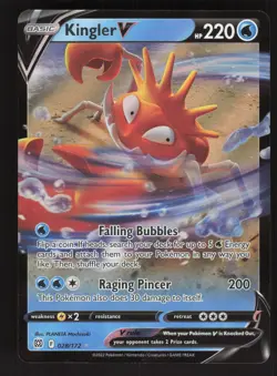 Kingler V 028/172 Pokemon TCG SWSH09: Brilliant Stars NM - Image 1
