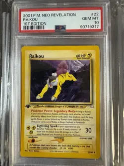 Pokemon Raikou 22/64 Neo Revelation 1st Edition 2001 PSA 10 Gem Mint - Image 1