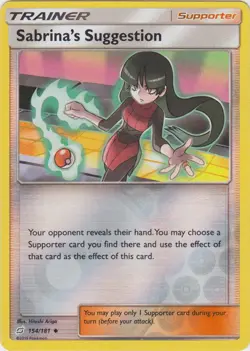 x4 Sabrina's Suggestion - 154/181 - Uncommon - Reverse Holo Pokemon SM9 Team Up - Image 1