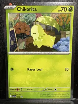 Chikorita MEP 069 - Pokemon Mega Evolution Perfect Order Holo Promo With Swirl - Image 1