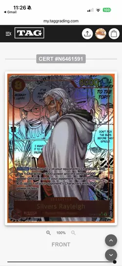 Tag 9 Silvers Rayleigh OP08-118 Manga Alt Art SEC ONE PIECE Card ENGLISH - Image 2