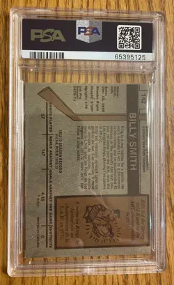 1973 O-Pee-Chee OPC BILLY SMITH New York Islanders Rookie RC card 142 PSA 5 - Image 2