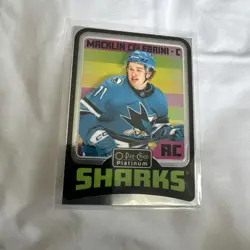 2024-25 O-Pee-Chee Platinum Macklin Celebrini Retro RC Rookie #R91 Sharks - Image 2