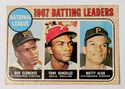 1968 BATTING LEADERS OPC O-PEE-CHEE CLEMENTE GONZALEZ ALOU # 1 MLB BASEBALL CARD - Image 4