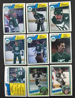 1983-84 O-Pee-Chee OPC Hockey - Lot Of 9 Cards - Hartford Whalers - Image 1
