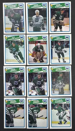 1988-89 O-Pee-Chee OPC Hockey - Lot Of 12 Cards - Hartford Whalers - Image 1