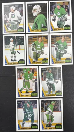 1987-88 O-Pee-Chee OPC Hockey - Lot Of 10 Cards - Hartford Whalers - Image 1