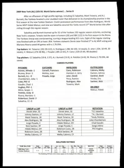 Strat-O-Matic 2OOOs Diamond Gems - 2009 NEW YORK YANKEES 103 Wins World Series - Image 3