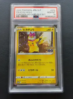PSA 10 Pikachu 272/S-P PROMO Pokemon GO File Set Card Japanese 2022 - Image 1