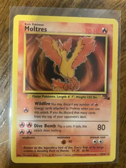 Pokemon TCG Moltres Fossil Card 27/62 Non-Holo Rare - Image 1