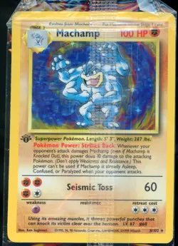 Sealed Machamp Base Set 8/102 Holo 1st Edition Pokemon Card WOTC M1 - Image 1