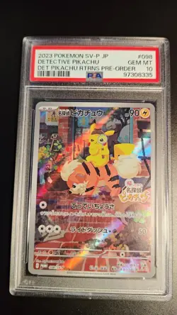 PSA 10 Detective Pikachu 098/SV-P GEM MINT Japanese Graded Pokemon Card - Image 1