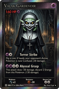 Pokemon Gardevoir x The Nun From The Conjuring Custom Card - Image 1