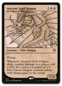 Ancient Gold Dragon (Showcase) #376 (NM) Baldur's Gate CLB Magic MTG - Image 1