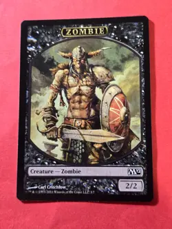 2011 Magic The Gathering Magic 2012 Tokens #3 Zombie, C, NF, Blk, cd2 - Image 1