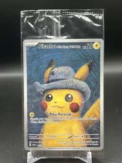 PIKACHU VAN GOGH WITH GREY FELT HAT SVP EN 085 PROMO POKEMON CARD-SEALED - Image 1