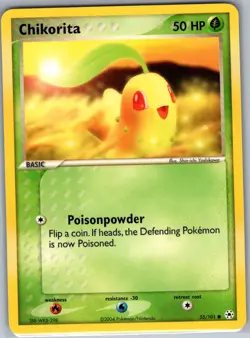 Chikorita 55/101 Non Holo Hidden Legends - Pokemon Card - NM - Image 1