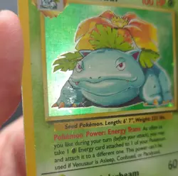 1999 Pokemon Venusaur Holo Rare 100 HP Stage 2 Base Set 2 Holo 018/130 Card - MP - Image 3