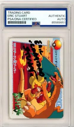 PSA Signed Eric Stuart Magmar & Charizard 107 Carddass Pocket Monsters Bandai - Image 1