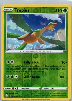Pokemon Tropius SWSH07: Evolving Skies 006/203 Near Mint NM Reverse Holo - Image 1