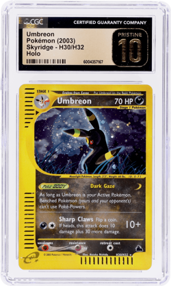 2003 Pokemon Skyridge Umbreon Holo #H30 CGC BL - Image 1