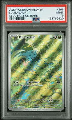 2023 POKEMON MEW EN-151 ILLUSTRATION RARE #166 BULBASAUR PSA 9 - Image 1