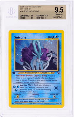2001 Pokemon Neo Revelation Suicune 1st Edition Holo #14 BGS 9.5 - Image 1
