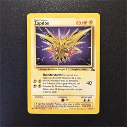 Pokemon Zapdos 30/62 Fossil Rare NM LP non holo wizards of the coast - Image 1
