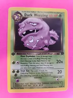 Dark Weezing 1st Edition Team Rocket Pokemon Card WOTC NM - Image 1