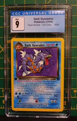 2000 Pokemon Team Rocket 1st Edition Dark Gyarados Non-holo #25 CGC 9 WOTC - Image 1