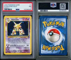 2000 Pokemon Base Set 2: Holo Alakazam #1 PSA 7 - Image 3