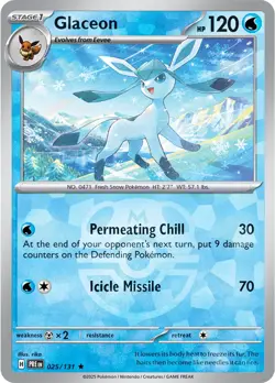 Glaceon 025/131 [Master Ball] Reverse - Prismatic Evolutions Pokemon - Image 1