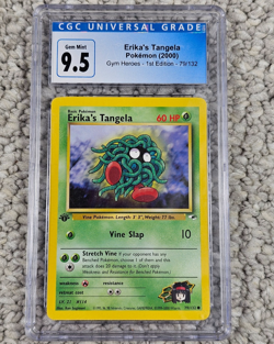 2000 Pokemon Gym Heroes 1st Edition Erika's Tangela CGC 9.5 (10) 79/132 - Image 1