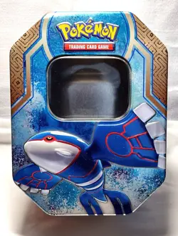 Pokemon TCG Tin featuring KYOGRE-EX (2015) LEGENDS OF HOENN - TIN ONLY - Image 1