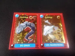 Pokemon Pokedex Onix & Marowak Flash Edition Gold Star Holo Sticker Gradeable - Image 1