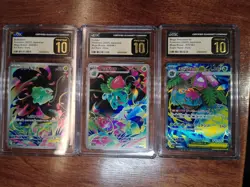 SET OF 3 CGC Pristine 10 Bulbasaur 64, Ivysaur 65, M Venusaur Ex 76 Pokemon 2025 - Image 1