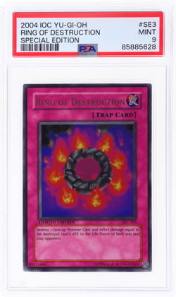 2004 Yu-Gi-Oh Invasion of Chaos Special Edition Ring Destruction Ur PSA 9 - Image 1