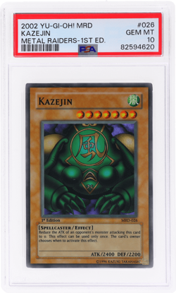 2002 Metal Kazejin Sr Yu-Gi-Oh Raiders 1st Edition #MRD26 PSA 10 - Image 1